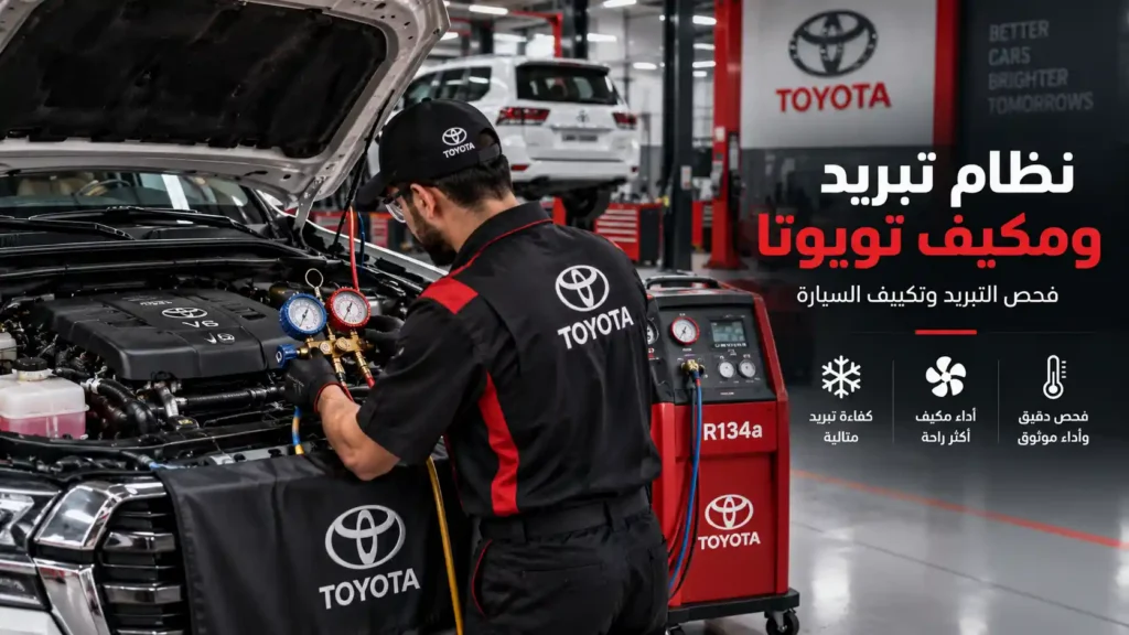 فحص نظام التبريد ومكيف سيارة تويوتا