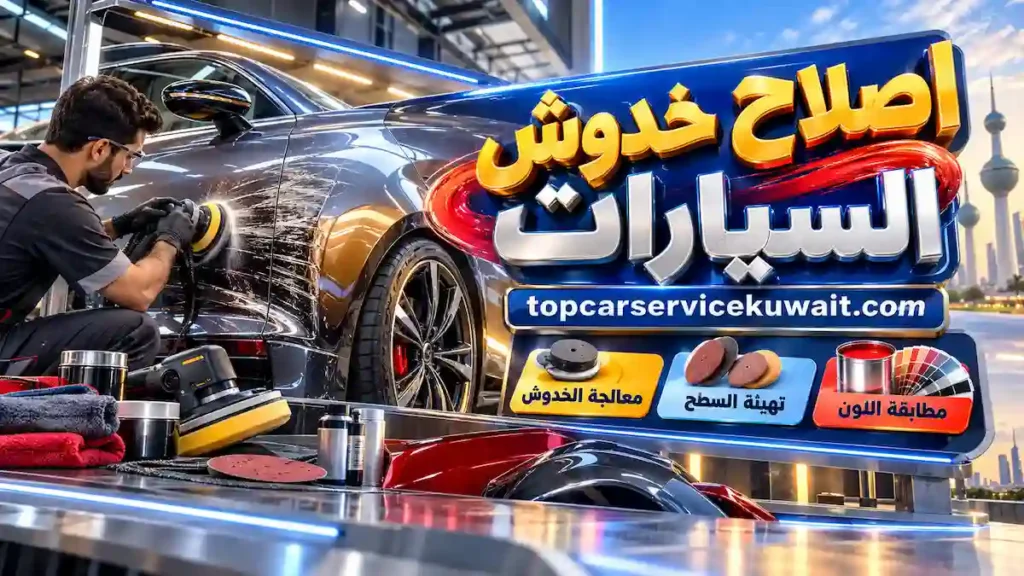 اصلاح خدوش السيارات معالجة خدوش البدي وتهيئة السطح مع مطابقة اللون لاعادة المظهر المتناسق للسيارة