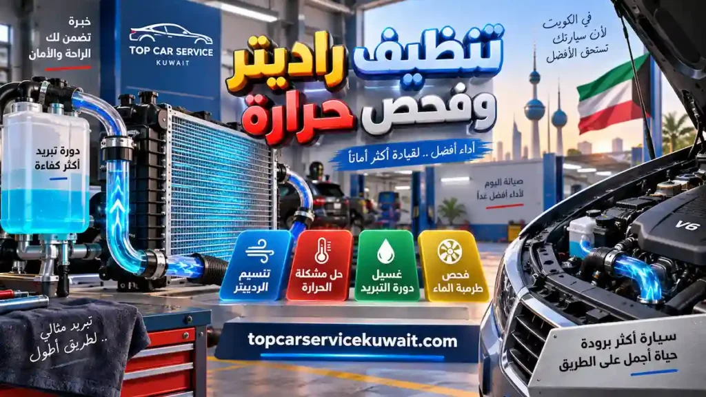 تنظيف راديتر وفحص حرارة تنظيف دورة التبريد وفحص الحرارة وطرمبة الماء