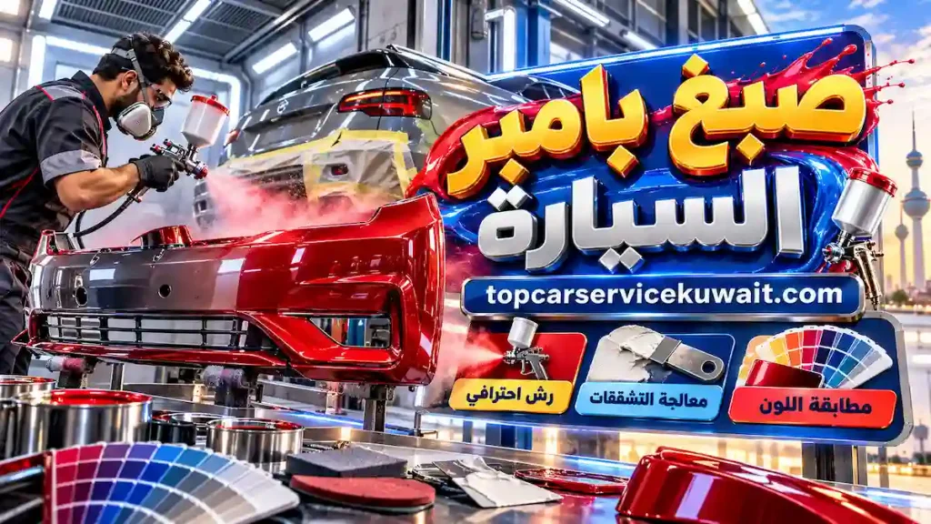صبغ بامبر السيارة صبغ وتجديد بامبر السيارة مع معالجة التشققات وتجهيز السطح واختيار اللون المناسب